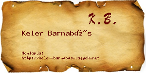 Keler Barnabás névjegykártya