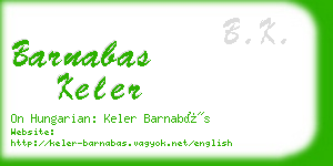 barnabas keler business card